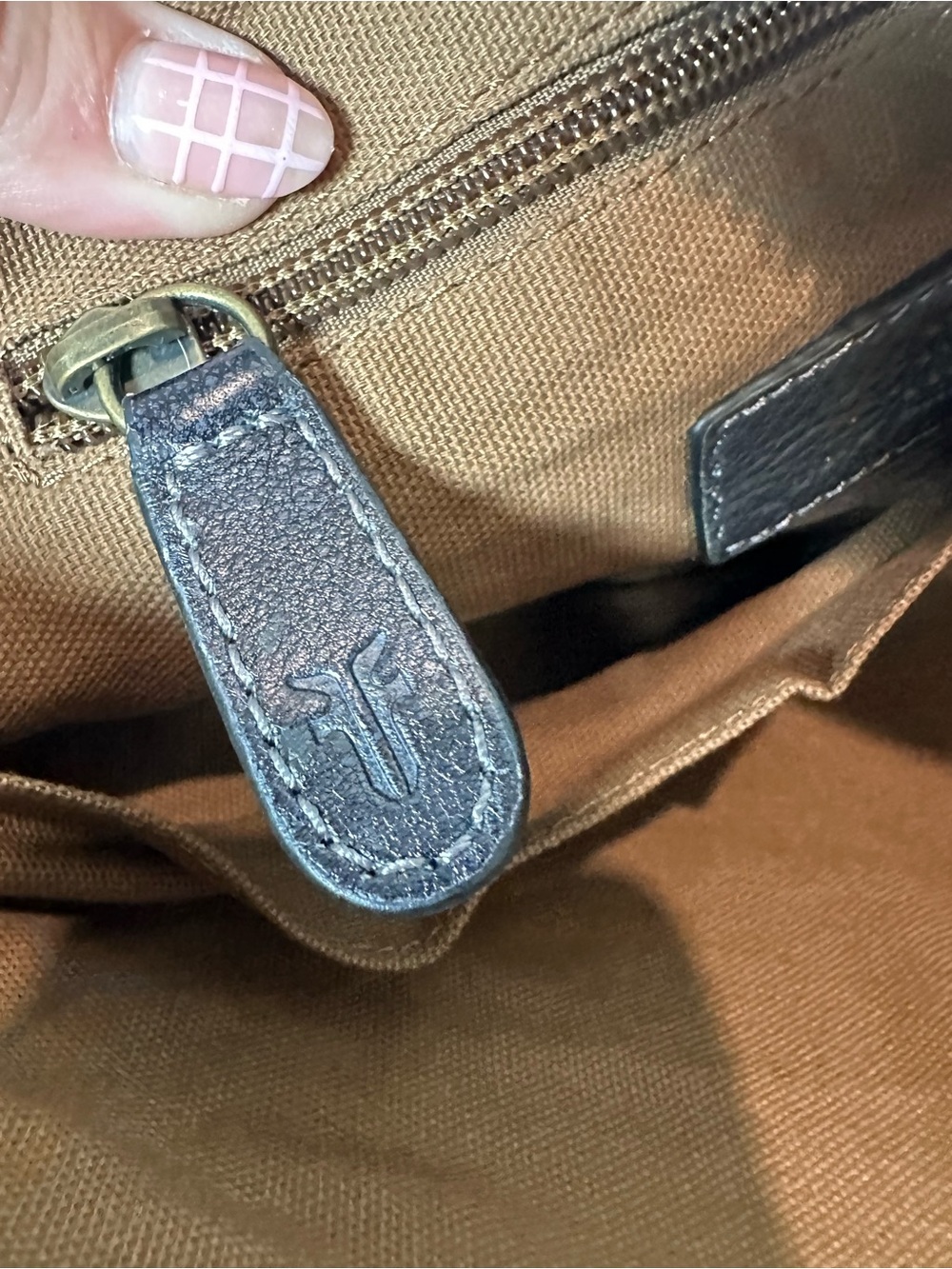 Frye Shoulder Bag + Crossbody Strap Dark Brown Leather Embroidered Purse - Picture 7 of 8